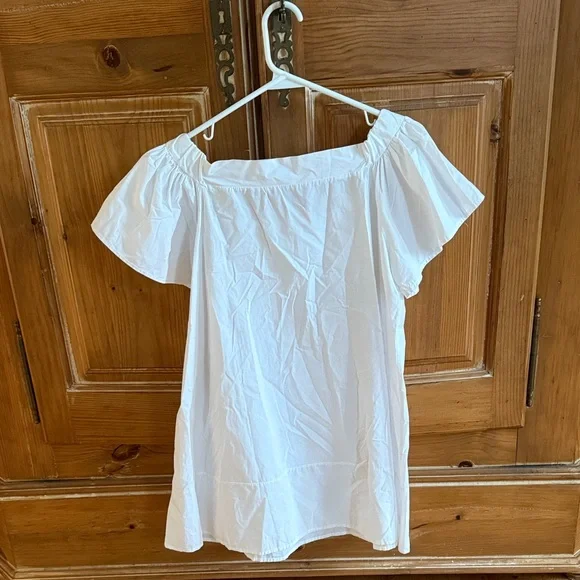 Chic White Ruffle Iff-Shoulder Dress - Picture 5 of 5